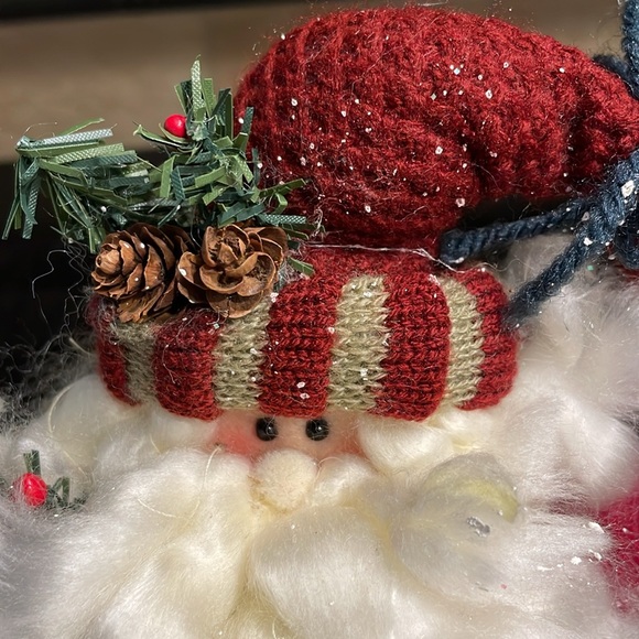 Father Christmas stands proudly with his fluffy beard, pine branches and snow - Picture 8 of 10